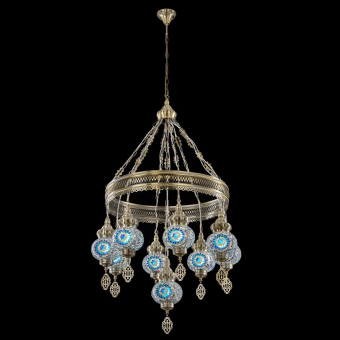 Citilux  Каир Мозаика Синяя Люстра CL419186