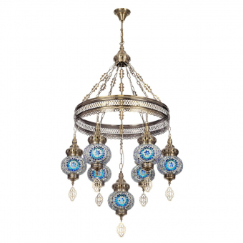 Citilux  Каир Мозаика Синяя Люстра CL419166