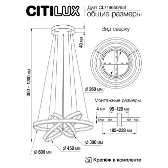 Citilux Дуэт Белый Светильник Люстра CL719650