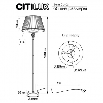 Citilux Вена Патина+Кремовый Торшер CL402923