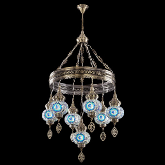 Citilux  Каир Мозаика Синяя Люстра CL419166