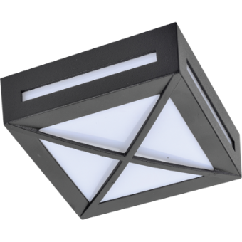 Ecola GX53 LED 3083W светильник накладной IP65 матовый Квадрат с решеткой металл. 1*GX53 Черный 136x136x55, FB53SGECH
