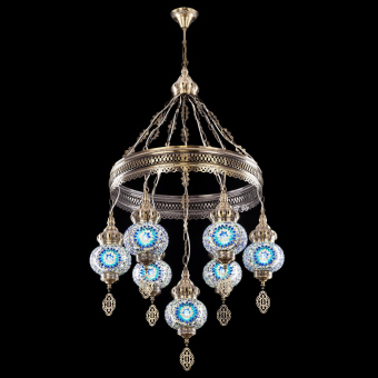 Citilux  Каир Мозаика Синяя Люстра CL419166