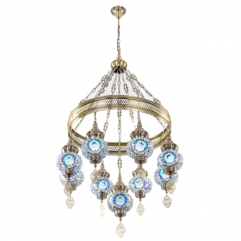 Citilux  Каир Мозаика Синяя Люстра CL419186