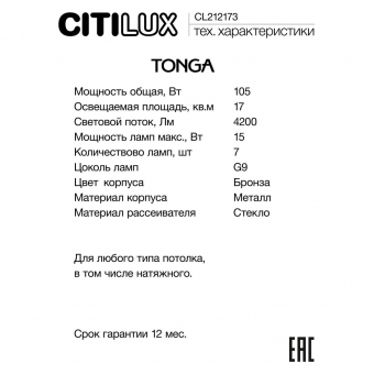 Citilux TONGA Светильник Люстра CL212173