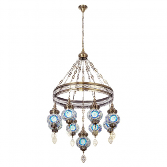 Citilux  Каир Мозаика Синяя Люстра CL419186